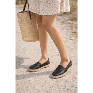 Lucky Brand Leather Espadrille Flats Womens 7.5 Slip On Casual Shoes